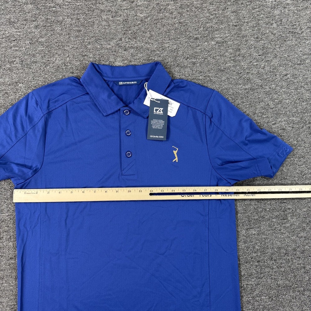 Cutter Buck The Players Shirt Mens‎ Small Blue PGA Tour Golf Polo Embroidered - Picture 6 of 9